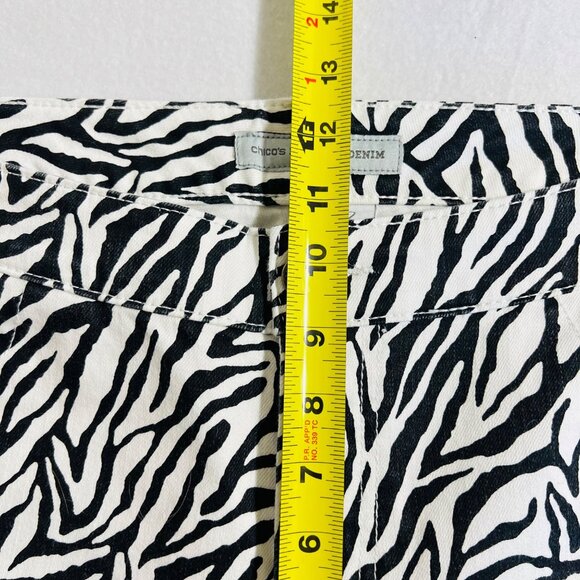 Chicos Platinum Women's Stretch Zebra Print Cropped Denim Jeans 2 US L-12 NWOT - Picture 8 of 9